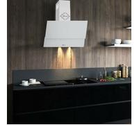 GURARI Hotte aspirante inclinée 60 cm GCH 268 WH 6 Prime Blanc Verre - Classe A - hotte murale 1000 m³/h