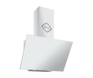 GURARI Hotte aspirante sans tête 60 cm - Montage mural - 286 WH 6 Prime - En verre blanc - Hotte murale à recirculation/évacuation - Hotte aspirante 1000 m³/h avec télécommande - Aspiration