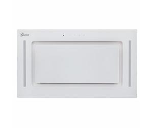 GURARI hotte de plafond GCH E 217 WH 52 Prime avec tuyau d'évacuation, hotte aspirante 52 cm, verre blanc, 1000m³/h, aspiration très puissante, 3 niveaux, hotte aspirante, air extrait/air circulant