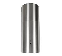 GURARI Hotte île GCH I 385 36 IS Prime, hotte ronde 36 cm, acier inoxydable, hotte au plafond, 1000 m³/h, base en verre blanc, 4 niveaux, affichage LED, extraction du bord