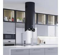 Gurari Hotte insulaire 40 cm GCH P 893 BL Diamond • Hotte aspirante noire mate • Hotte île design avec ligne ondulée • Moteur BLDC 850 m³/h • Télécommande • Évacuation d'air / recirculation • Classe