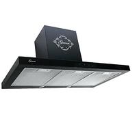 Gurari hotte Murale 462 BL 9 Pr, hotte aspirante en noir 90 cm/Panneau en Verre Noir/Aspiration 1000m³/h / 3 Niveaux/hotte aspirante/hotte aspirante d'air vicié
