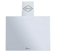 GURARI Hotte murale 80 cm GCH 286 WH 8 Prime, Hotte Aspirante verre blanc, Hotte de Cuisine avec set de recirculation 1000m³/h, TouchControl et télécommande, minuterie