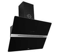 GURARI Hotte murale 80 cm série Diamond GCH 971 BL 80 Diamond, hotte aspirante 850 m³/h, Hotte Inclinée en Verre noir