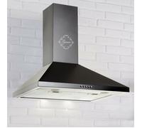 GURARI Hotte murale GCH 147BL 5 Hotte aspirante 50 cm • Noir • 1000m³/h • 3 vitesses • Hotte de cuisine Evacuation & Recyclage