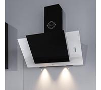 GURARI Hotte murale GCH S 482 60 IS Hotte aspirante 60 cm, acier inoxydable, verre noir, 1000 m³/h, 3 marches hotte 60 cm, hotte aspirante, hotte aspirante