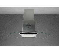 GURARI Hotte murale GCH T 465 IS 60 BL PRIME avec 2 kits de recirculation d'air 60 cm en acier inoxydable/verre incurvé/efficacité énergétique A/puissance d'aspiration 1000 m³/h/TouchControl