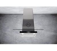 GURARI Hotte murale GCH T 466 IS 90 BL PRIME avec tuyau d'évacuation d'air 90 cm 1000 m³/h hotte murale en acier inoxydable verre, classe d'efficacité énergétique A, TouchControl