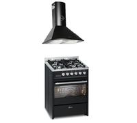 GURARI Hotte Murale Sans Tête GCH 286 BL 9 Prime+ Recirculation D'Air, Hotte 90 Cm, 1000 M³/H, Verre Noir, TouchControl, Minuteur