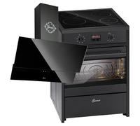 GURARI Induction 60cm GCH E 612 BL+GCH 268 BL 6 PRIME Hotte 60 cm Noir Verre 1000 m/h Range Coocker