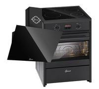 GURARI Induction 60cm GCH E 612 BL+GCH 286 Bl 6 Prime Hotte 60 cm Noir Verre 1000 m/h Range Coocker