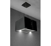 GURARI Island Hood 331 45 BL Pr noir Recirculation Island Cooker Hood 45 cm Ceiling Hood 1000 m³/h Black Glass 4 Levels Display LED Lighting