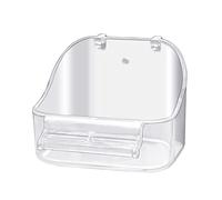 GURECOD Accessoires de baignade en Plastique Oiseau Suspendus Cage de Bain de Nourriture de Bain Oiseau Fournitures de Bain, canari, Perroquet en Peau de Tigre, Perroquet (Transparent 1 pièce)