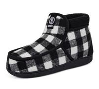 GURGER Chausson Hommes Hiver Doublure en Fourrure Mocassins Bottines Maison Chaud Montant Mousse à Mémoire Hautes Bottes Pantoufles Blanc Noir Taille 40 41