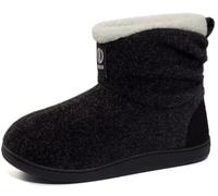 GURGER Chausson Montant Femme Hiver Fourrure Pantoufles Feutre Hautes Chaussons Doublé Chaud Bottes Maison Bottines Noir Taille 40 41