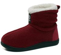 GURGER Chausson Montant Femme Hiver Fourrure Pantoufles Feutre Hautes Chaussons Doublé Chaud Bottes Maison Bottines Rouge Taille 40 41
