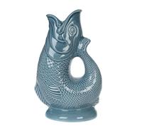 Gurgly Iconique Bleu Gris Glug Jug Grand 28 cm 1,4 L - Pichet à Eau de Poisson, Vase à Poisson Décoratif, Ornement, Carafe