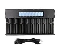 Guriayus Écran LCD Chargeur de batterie 18650/26500 à 8 fentes Batterie au lithium 3,7 V Ni-Chrome Chargeur de batterie 1,2 V 1,5 V Prise UE