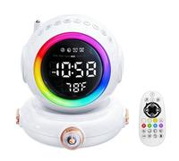 Guriayus Lumière de réveil haut-parleur Bluetooth Mini Radio FM Lampe de nuit d'astronaute colorée