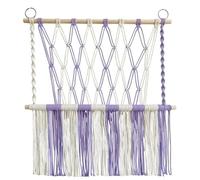 Guriayus Tapisserie de hamac rembourrée peu encombrante Boho Macrame suspendue murale tissée à la main Jouets en peluche Filet pour décoration de salle de jeux, B