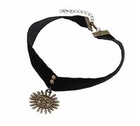 GURIDO Bijoux Gothiques Hip Hop pour Femmes, Collier Gothique Leon Mathilda pour Filles, Ruban de Velours Noir rétro en Forme de Soleil, Collier Ras du Cou