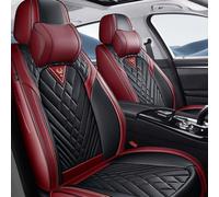 GuriDo Voiture Ensembles De Housses Siège pour Tesla Model S 2016-2023, PU Cuir Housse Siège Ensemble Complet Respirant Avant et Arrière Couvre Sieges,B/Luxury(with 2 headrests)-D/Black~Red