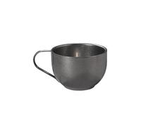 Gurlideo Ensemble de tasses à cappuccino en acier inoxydable et soucoupe, tasse à café expresso en métal pour café, boissons, latte américain, lait, 180 ml, tasse de style Milan