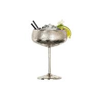 Gurlideo Gobelets à dessert en acier inoxydable de 230 ml, pour crème glacée, sundae, dessert, mini bol de service pour fruits, apéritif, salade (argent, verre à martini à bord rond)