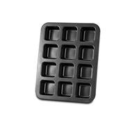 Gurlideo Lot de 12 mini moules à pain carrés en acier au carbone anti-adhésif pour la cuisson au four, gris