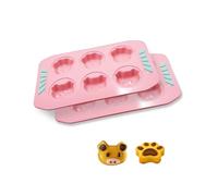 Gurlideo Lot de 2 moules à beignets en forme de tête de cochon et de patte de chat, moules à madeleines pour beignets, rose