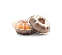 Gurlideo Lot de 2 moules à gâteau cannelés pour la cuisson en tube d'acier au carbone 23,5 cm pour Bavarois, brownie, gelée, flan, pain de viande