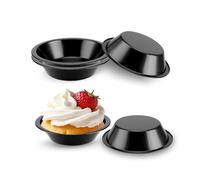 Gurlideo Lot de 5 mini moules à tarte ronds de 10,2 cm pour la cuisson des desserts - Noir