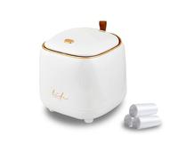 Gurlideo Mini poubelle de bureau, poubelle portable, couvercle à pression, mini poubelle à poussoir pour table pour bureau à domicile (blanc)