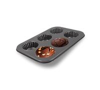 Gurlideo Moule à cupcakes perforé pour 6 tasses avec revêtement anti-adhésif pour hamburgers, pain, petits pains, soufflés, tartelettes