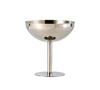 Gurlideo Verre à martini en acier inoxydable, capacité de 200 ml, bol de 10 cm avec tige de 6,7 cm, verre de service de bar de qualité supérieure (tasse à crème glacée argentée)
