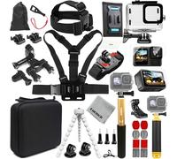 Gurmoir Kit d'accessoires pour Gopro Hero 13 12 11 10 9 Caméra, Kit d'accessoires avec Boîtier étanche Ceinture de Sac à Dos Montage de Guidon de vélo Paquet pour Gopro 13 12 11 10 9 Caméra(DT16)