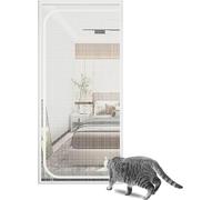 GURSAC Porte d'écran Rideau Anti Moustique Rideau de Rechange en Maille pour Porte de Chat,Porte moustiquaire avec Fermeture éclair- Filet de Protection pour fenêtre - pour Chat et Oiseau