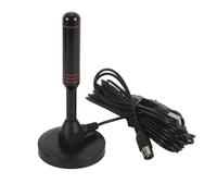 Gurtt Antenne TV à Gain élevé DVB-T2/DTMB - Réception à 360° - Antenne Portable intérieure/extérieure avec amplificateur de Signal et Base magnétique puissante