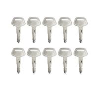 Gurtt Lot de 10 clés de démarrage de rechange 787 pour pelles Komatsu et engins de chantier, porte-clés universel en métal argenté.