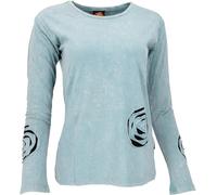 Guru-Boutique, Chemise à Manches Longues à Spirale, Denim Bleu, Lecoton, Size:S (38), Chandails, Chandails à Manches Longues Chandails