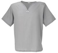Guru-Boutique, Chemise de Yoga, Chemise Goa, Manches Courtes, Chemise Pour Homme, Chemise en Coton, Gris, Ducoton, Size:XXL, Des Chemises