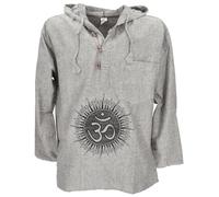 Guru-Boutique, Chemise de Yoga, Chemise Goa Om, Sweat-shirt, Gris, Ducoton, Size:L, Des Chemises