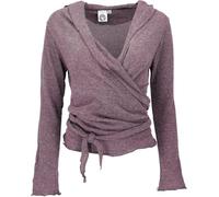 Guru-Boutique, Chemise Enveloppante, Pull en Tricot de Coton, Veste Enveloppante, Rose Antique, Ducoton, Size:S (38), Chandails, Sweat-Shirts à Manches Longues