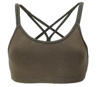 Guru-Boutique, Goa Psytrance Bikini Top, Top, Yoga Bra, Yogatop, Vert Olive, Synthétique, Size:S / M (38), T-shirts de Haut de Gamme