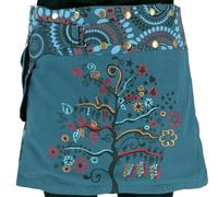 Guru-Boutique, Jupe Portefeuille Brodé, Jupe Courte Goa, Cacheur Longue, Rouge, Coton, Size:Taille Unique, Et Hüftschmeichler Jupettes