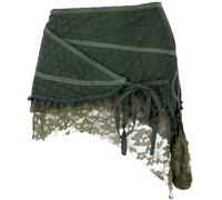 Guru-Boutique, Minijupe Goa, Jupe Portefeuille, Cacheur, Vert, Ducoton, Size:S / M (40), Jupes/courts