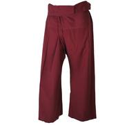 Guru-Boutique, Pantalon de Pêcheur en Coton, Pantalons Paréos Pantalons de Yoga au Népal, Bordeaux, Size:Taille Unique, Pantalon Pêcheur Taille Longue