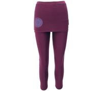 Guru-Boutique, Pantalon de Yoga, Leggings avec Mini Jupe Bio BW Yogi, Bordeaux, Ducoton, Size:M (40), Shorts et Pantalons 3/4, Leggings