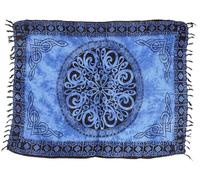 Guru-Boutique, Sarong, Tapisserie, Jupe Portefeuille, Robe Paréo Bleu Celtique, Viscose, Size:Taille Unique, 160x100 cm, Sarongs, Serviettes de Plage
