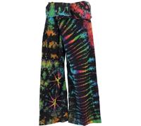 Guru-Boutique, Sarouel Tie Dye, Rose / Coloré, Coton, Size:Taille Unique, Pantalon Pêcheur Taille Longue